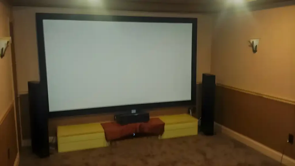 MSD Contractors - Completed basement remodeling project with entertainment room