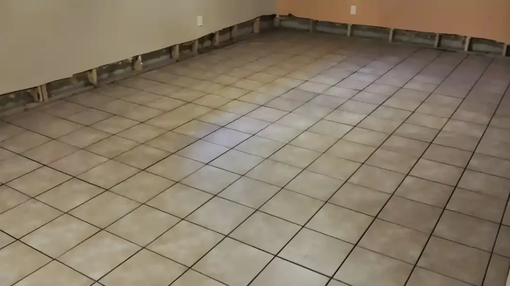 basement tile flooring installation finished room prep