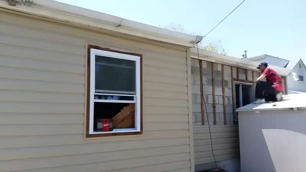 MSD Contractors - Window and siding installation in progress in Baltimore