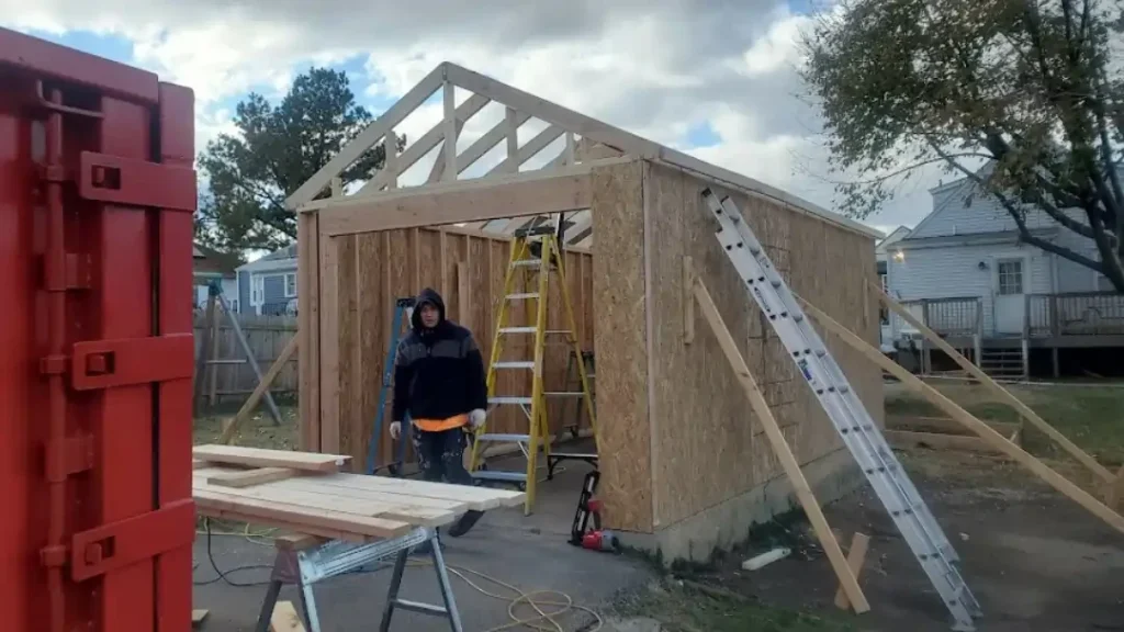 MSD Contractors - Garage construction with roof truss framing in Baltimore