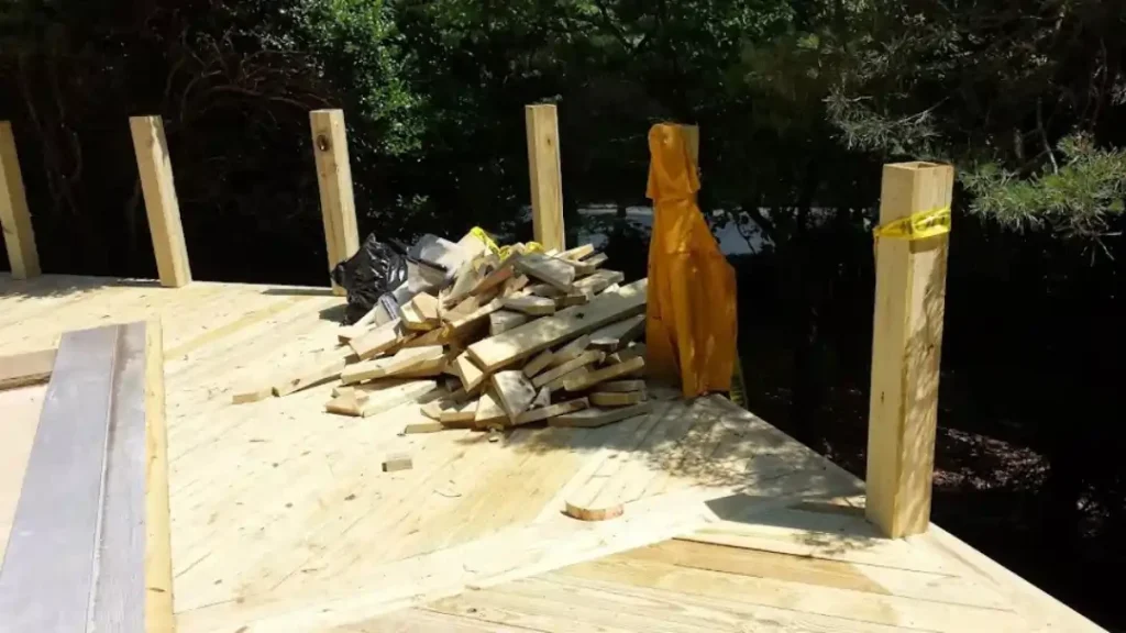 MSD Contractors - Outdoor deck building worksite in progress in Baltimore