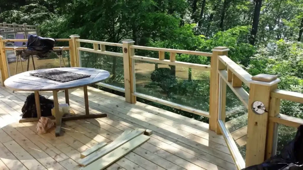 MSD Contractors - Wood deck with glass railing installation for outdoor living