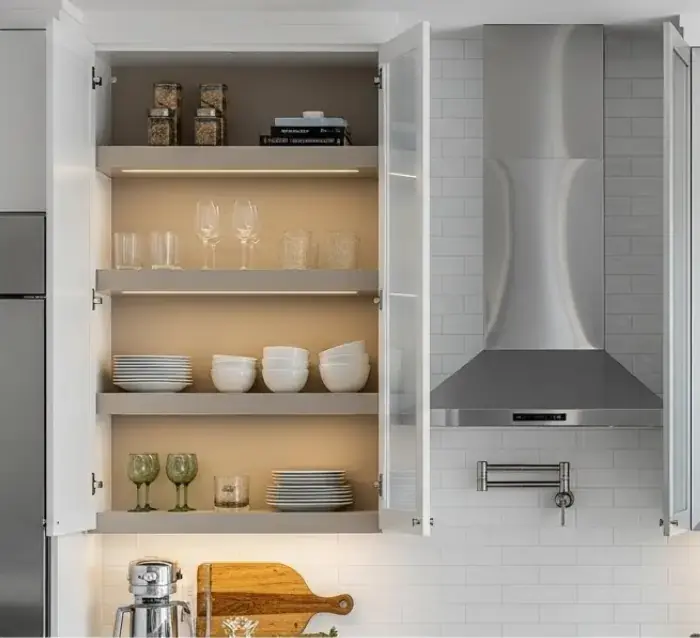 open storage kitchen layout
